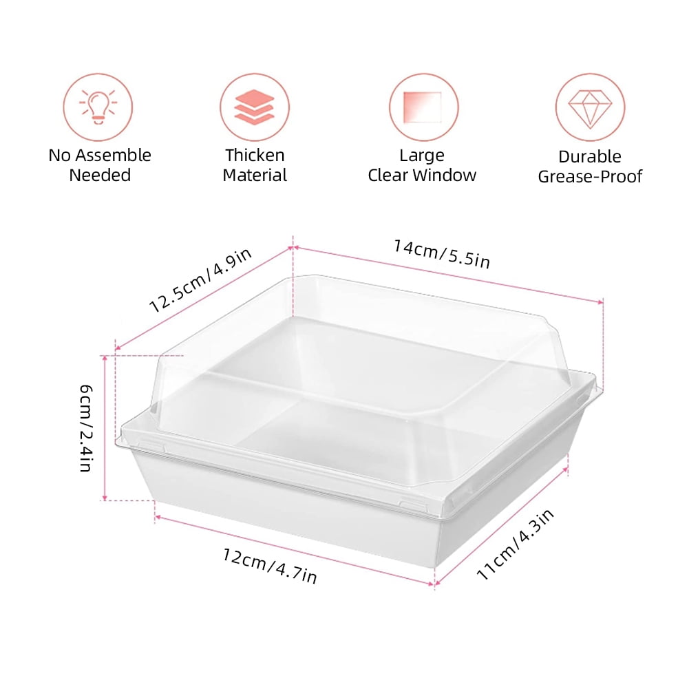 Kootek 50 Pack Charcuterie Boxes with Clear Lids, 5.7 Inches Disposabl