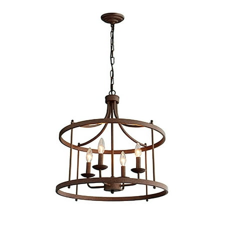 

AA Warehousing 4 Light Candle Drum Chandelier in Rustic Finish
