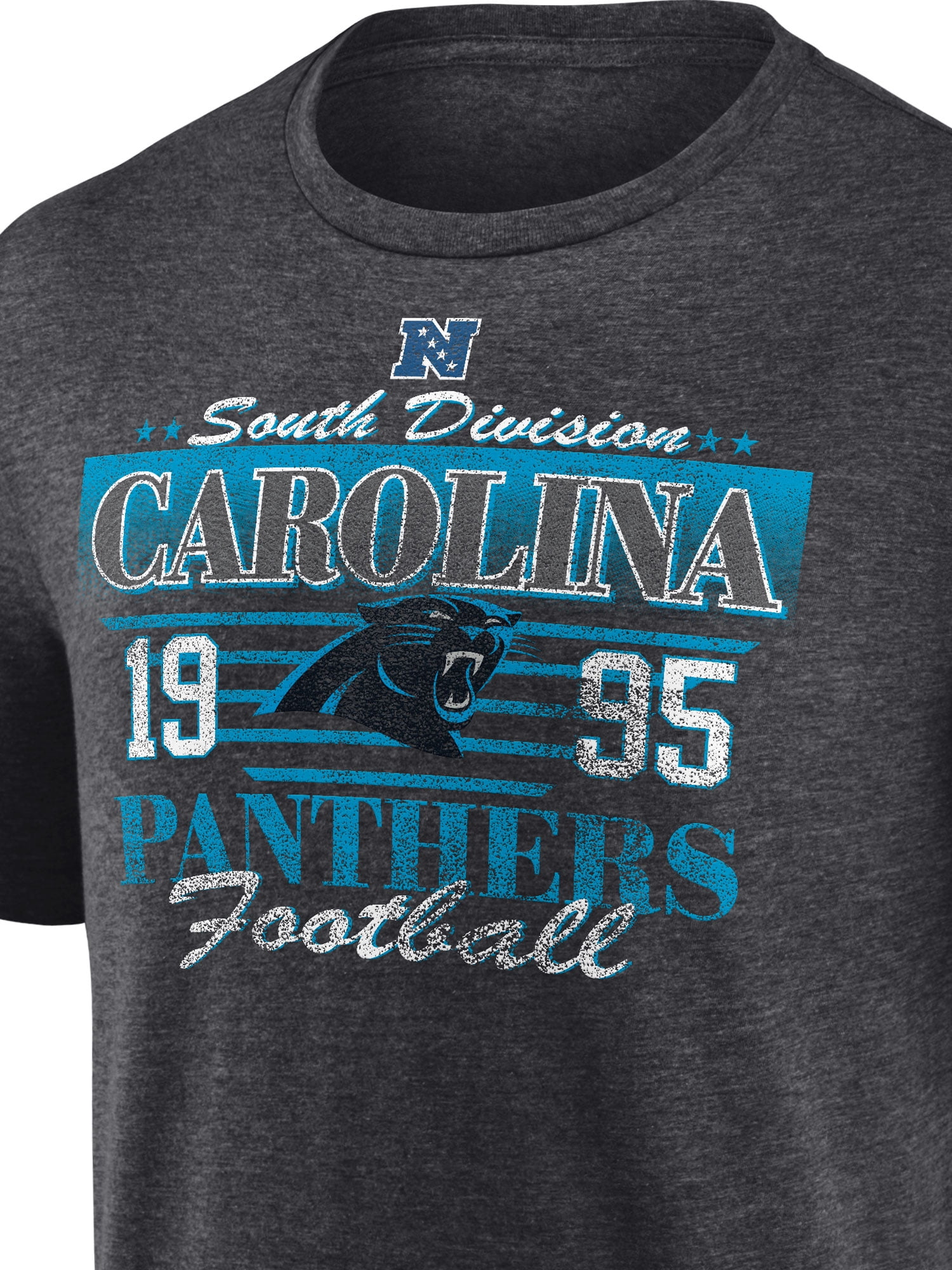NFL Carolina Panthers Men's Synthetic Charcoal Heather Short Sleeve T-Shirt