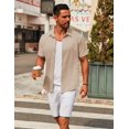 thumbnail image 5 of COOFANDY Casual Shirt for Men Button Down Shirts Short Sleeve No Tuck Shirts for Office Casual Wear, 5 of 6