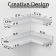 thumbnail image 4 of Floating Corner Shelves with Lip, 4 Tier Modern White Corner Wall Shelves, Wooden Corner Floating Ledge Shelves Wall Mounted for Wall Decor, L Shaped Corner Shelf for Living Room, Bedroom, Bathroom, 4 of 8
