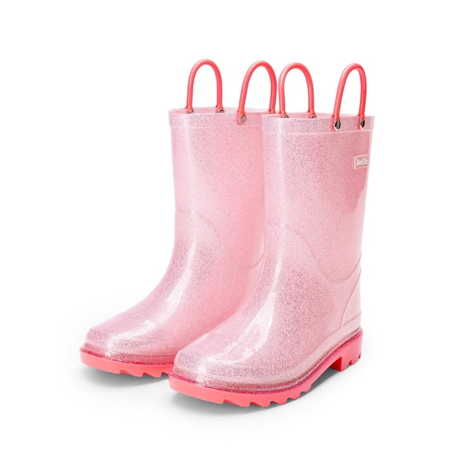Botas de lluvia impermeables con brillo DREAM PAIRS para niños, talla 11
