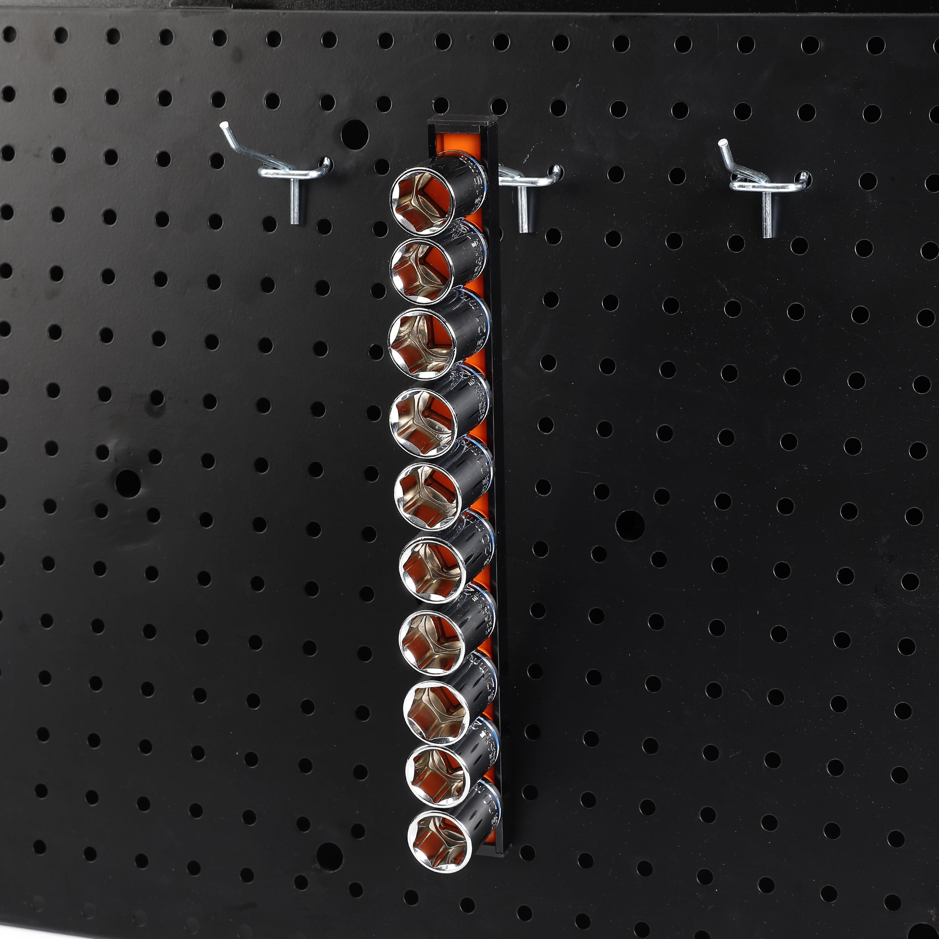 Hyper Tough 1/2-inch Drive Socket Rail Organizer, Orange