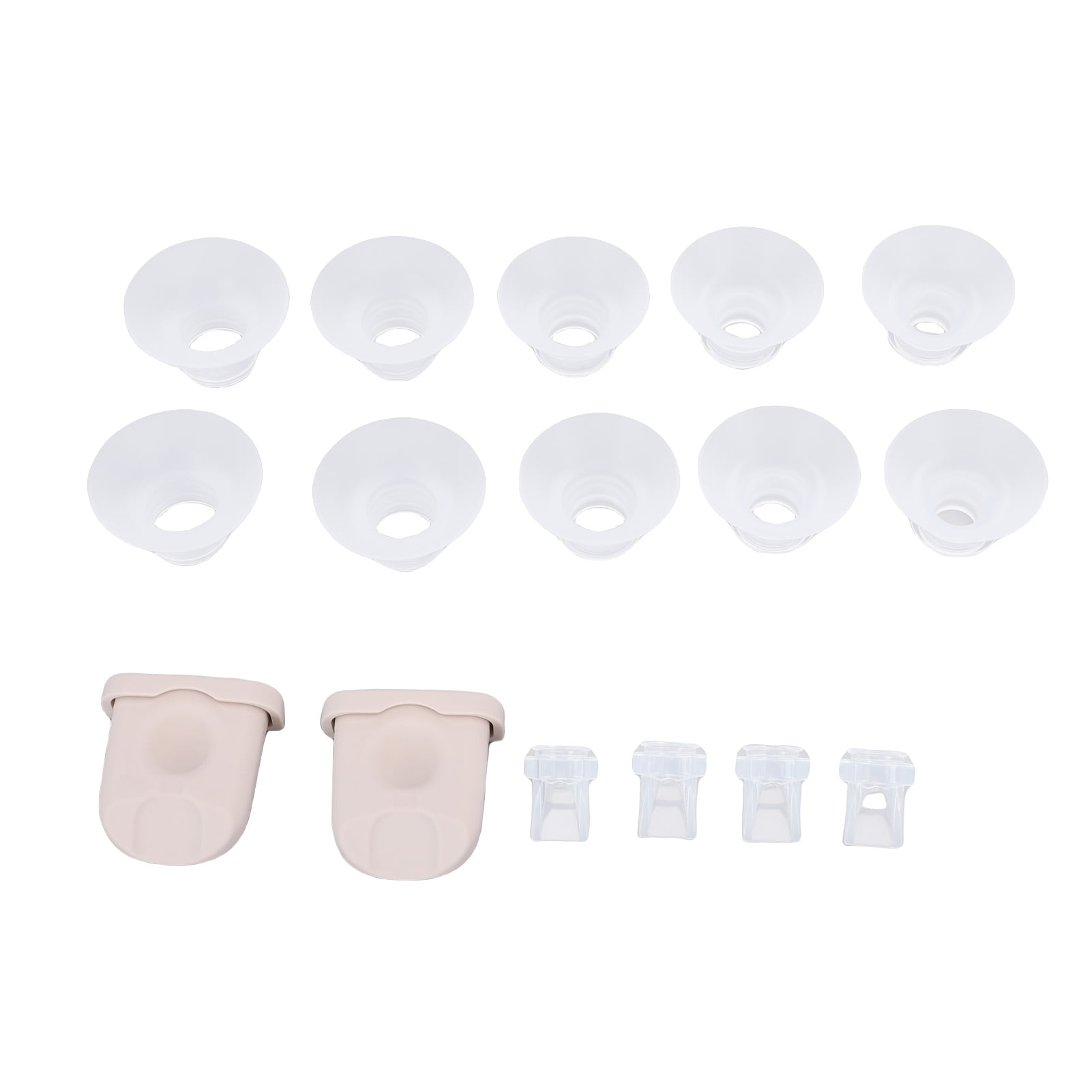 Silicone Breast Pump Replacement Parts Set 4 Valves 10 Flange Inserts 2 Membranes Compatible with Eufy Wearable Breast Pumps 10 inches / 25.4 cm