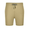 thumbnail image 4 of Shorts Men Casual Solid Color Casual Drawstring Pockets Elastic Sports Shorts Casual Shorts Men Khaki 3XL, 4 of 6