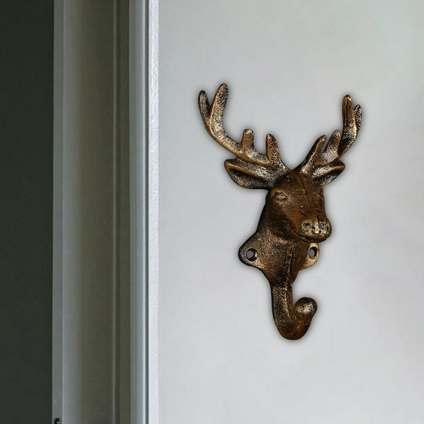 Vintage Style Deer Coat Hook Clothes Hanger Wall Mount Home Decor with  Screws Heavy Duty Holder Rack for Hat Towel Entryway 