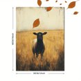 thumbnail image 3 of Qisvanset 12x16 Inch Golden Field Black Sheep Canvas Wall Art, Moody Farm Animal Modern Home Office Decor, 3 of 8