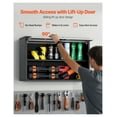 thumbnail image 4 of Metal Wall Cabinet - 27.56"W Garage Tool Cabinet - Floating Wall Mounted Storage with Up-Door & Shelf - 240 lbs Capacity, 4 of 9