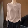 thumbnail image 5 of ClodeEU Women's Lightweight V Neck Long Sleeve Knit Top ,Casual Comfort Pullover Blouse ,Women's Plus L, 5 of 6
