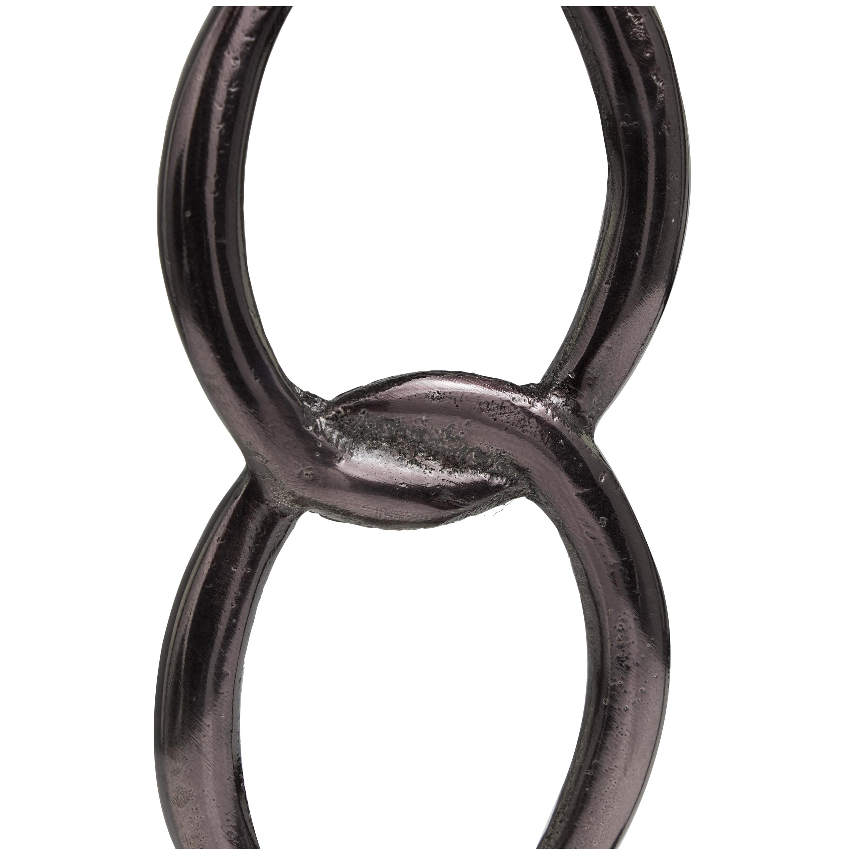 DecMode 2 Candle Dark Gray Aluminum Metal Geometric Chain Link Candle Holder, Set of 2