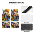 thumbnail image 4 of Kdxio Sunflower Turtle Print Car Floor Mats Universal SUV Front Rear Floor Foot Mats 4-Piece Full Set with Non-Slip Rubber Backing Car Accessories for Most Cars, 4 of 7