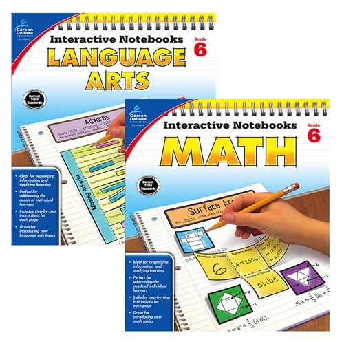 Interactive Notebook Language Arts Math Resource Book Bundle Grade 6 