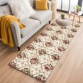 thumbnail image 2 of Vintage Pink Red Floral Large Area Rugs for Bedroom Living Room, Soft Non Slip Carpet Bedside Rug, Farmhouse Flower Green Leaf Rectangular Floor Cover Kitchen Accent Rug 2'x6' for Dining Room/Office, 2 of 9