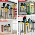 thumbnail image 3 of Garage Tool Storage Rack,ENJOYWOOD 64 inch Wall Mount Garage Tool Organizer With 8 Adjustable Hooks and 4 Rails, Heavy-Duty Garden Tool Rack,Holds Up to 350 lbs, 3 of 9