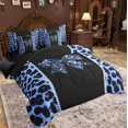 thumbnail image 4 of Feelyou Fashion Princess Bow Bedding Comforter Set 7pcs, Leopard Cheetah Print King Bedding Sets, Kawaii Dreamy Bowknot Reversible Bed Sheets, Super Cozy Room Decor, 4 of 9