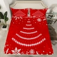 thumbnail image 2 of Manfei Snawflake Twin Sheet Sets,Merry Christmas Twin Fitted Sheet,Red White Flat Sheet For Children,Super Cozy Room Decor,3-Piece, 2 of 7