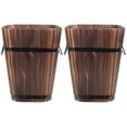 thumbnail image 3 of unbranded 2 pcs Wooden Flower Pot Retro Flower Holder Durable Corrosion Prevention Planter, 3 of 8