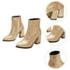 thumbnail image 2 of WORGEOUS 1 par de botines de lentejuelas de tacón alto Botas de mujer con punta en punta Botas con cremallera lateral, 2 of 8
