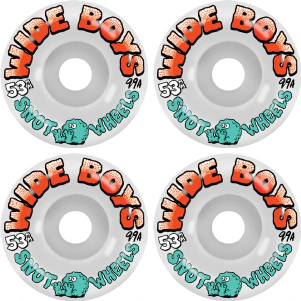 Snot Wheel Co. Wide Boys Skateboard Wheels 99a 53mm White Glow