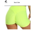 thumbnail image 6 of PULLIMORE Women High Waist Yoga Shorts Textured Butt Lifting Summer Hot Pants For Beach Sport Gym (L, Fluorescent Yellow), 6 of 10