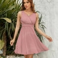 thumbnail image 7 of Red Gingham Check Sundress Sleeveless Dress Summer Women Clothes Dress for Women Dresses, 7 of 7