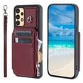 thumbnail image 3 of Decase For Samsung Galaxy A14 5G,Wallet Case PU Leather Shockproof Phone Shell Detachable Lanyard & Wrist Strap,Magnetic Buckle Back Cover Zipper Wallet Card Holder Pocket for Galaxy A14 5G,Winered, 3 of 9