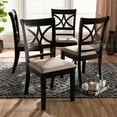 thumbnail image 5 of Baxton Studio Clarke Modern and Contemporary Sand Fabric Upholstered and Espresso Brown Finished Wood 4-Piece Dining Chair Set, 5 of 7