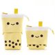 thumbnail image 1 of Lindo té de la leche desplegable lápiz bolsa estudiante oficina universidad papelería caja, caja de papelería (amarillo), 1 of 5