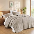 thumbnail image 2 of Regency Heights Lightweight Quilt Sets , 3 Piece Soft Bedding Sets, Full/Queen Coverlet Set with Pillow Shams, Neutral, 2 of 7