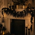 thumbnail image 6 of Battery Operated Halloween Decorations with Warm Led Lights, Hanging Halloween Decorations Outdoor for Porch Window Mantel, Black Web Decoration for Haunted House Party Decor, 6 of 8