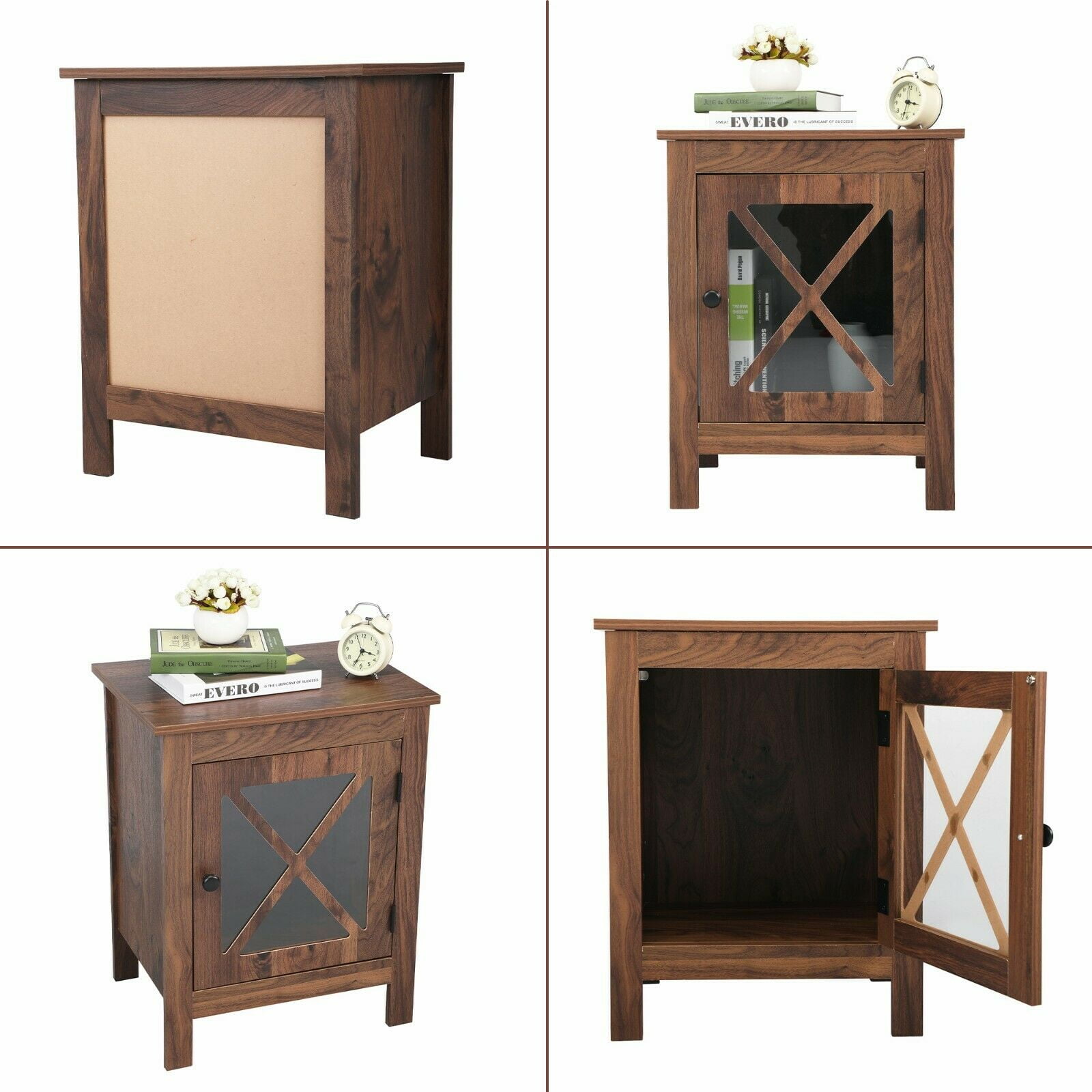 Private Jungle Set of 2 Vintage Wood End Table Nightstand Accent Display Cabinet Bedroom Office Private Jungle Set of 2 Vintage Wood End Table Nightstand Accent Display Cabinet Bedroom Office
