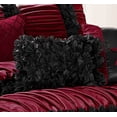 thumbnail image 4 of 7 Piece Caralina Chic Ruched Pleated Ruffled Clearance bedding Comforter Set Fade Resistant, Wrinkle Free, No Ironing Necessary, Super Soft, All Sizes Burgundy Queen size, 4 of 4