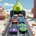 thumbnail image 6 of 7 in 1 Dinosaur Launching Truck Toys Set, Carrier Truck Race Track Toys, Foldable Track & Missile Launcher, Dinosaur Truck with 3 Die-Cast Toy Cars, 3 Soft Missiles Toys, Xmas Birthday Gifts for Boys, 6 of 7
