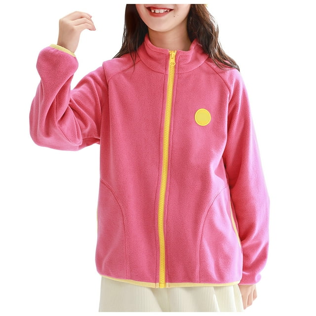 Veste en Polaire pour Enfants Unisexe, Légère, Manches Longues, Fermeture Éclair, Automne