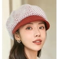 thumbnail image 4 of CoCopeaunt Women Knitted Newsboy Caps Casual Cozy Plush Visor Beret Hat Retro Warm Vintage Cabbie Hat for Ladies Girls, 4 of 6