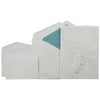 JAM Paper Quincea Invitation Sets, White with Aqua Princess Design, Aqua Blue Lined, 1 Small Set & 1 Large Set, Lg: 50 Cards & 50 Inner/Outer Envelopes, Sm: 100 Cards & Envelopes