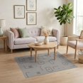 thumbnail image 3 of ODIKA 4'x6' Brown Warm Taupe Abstract Geometric Silver Washable Area Rug Minimalist Line Art Pattern with Rounded Rectangle for Bedroom, Reading Nook, Pet Friendly & Non-Shedding, 3 of 6