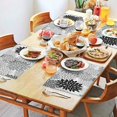 thumbnail image 2 of Black Floral and Petal Pattern Summer Placemats Table Placemats Set Of 4-Linen Kitchen Washable Placemats Table Mats 11.8"x17.7"Non-Slip Heat Resistant, 2 of 6