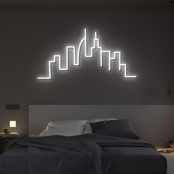 Handmadetneonsign City Skyline Neon sign, Custom Your city skyline Led neon Light, Wall Art Bedroom