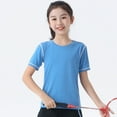 thumbnail image 4 of Hotiary Kids Summer Moisture Wicking Active Sports T-Shirt Round Neck Short-Sleeve Solid Color Undershirt Boys & Girls Teenagers Aged for 4 Years-14 Years, 4 of 8