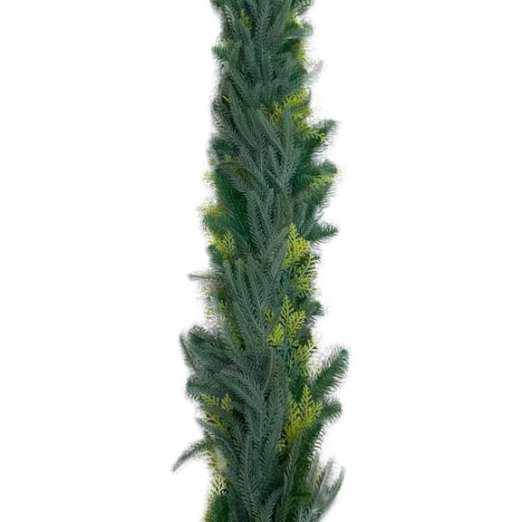 6ft Real Touch Christmas Garland, Artificial Norfolk Pine Cypress Greenery for Mantle, Stairs, Table, Indoor Outdoor Holiday Decor, Xmas Home Decoration