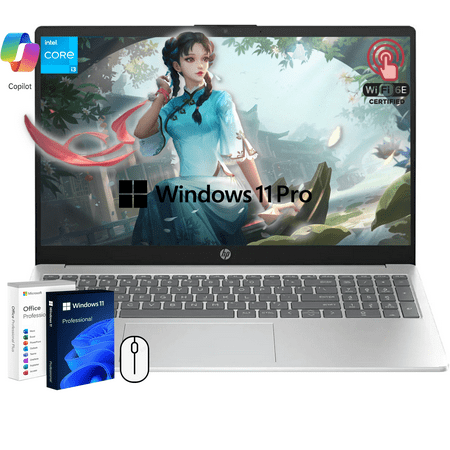 HP 15.6 Touchscreen Laptop for Business, Core i3-1215U, 64GB RAM, 2 TB SSD, Suitable for College Students, Micro-Edge, Anti-Glare, MS Office Pro Lifetime License, Windows 11 Pro