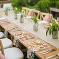 thumbnail image 4 of Vintage Boho Floral Cloth Napkins, Yellow Pink Floral Bohemia Beige Washable and Reusable Dinner Napkins Set of 8, Table Napkin for Kitchen Party Birthday Wedding Hotel Housewarming 20"x20", 4 of 9