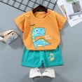 thumbnail image 2 of HCNTES Toddler Baby Boy Girl 1st 2nd Birthday Outfit Set Embroideried T-shirt Tops with Casual Shorts Summer Birthday Clothes(Orange,12-18 Months), 2 of 3