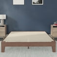 thumbnail image 4 of BizChair Walnut Finish Wood Queen Platform Bed with Wooden Support Slats, No Box Spring Required, 4 of 11