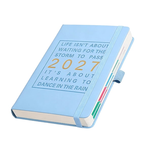 2027 Calendar Planner, 5.51"x8.35" Weekly Monthly Schedule Book with Tabs (Blue)