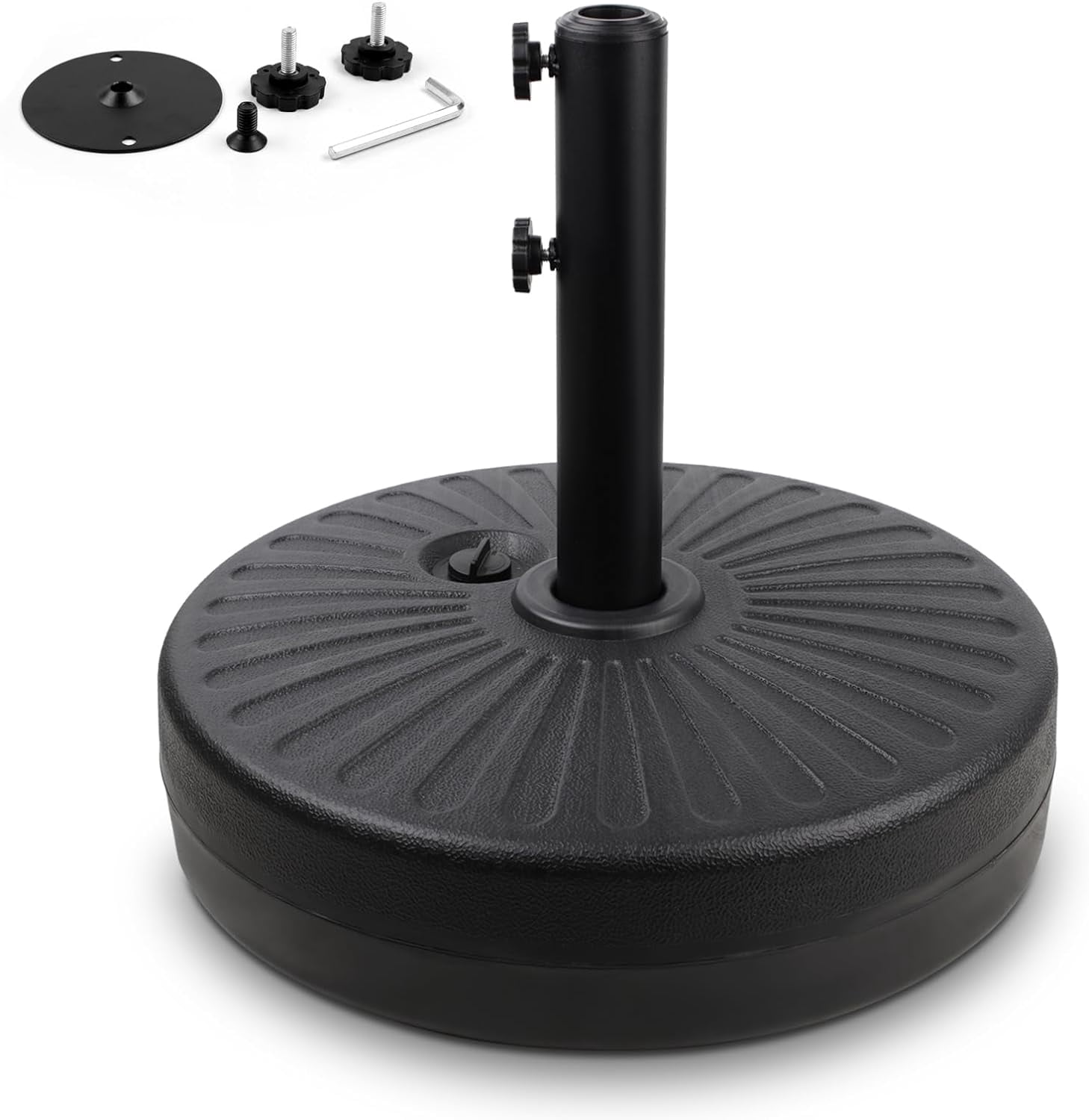 PULNDA 6 HDPE Plastic Patio Umbrella Base, Stable