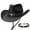 Black, variant on WHIPPY Cowboy Hat for Men Women Western Cowgirl Hat Wide Brim Straw Hat with 2 Pcs Hatbands
