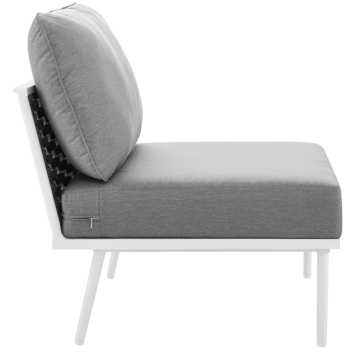 Modway Stance Modern Fabric & Aluminum Outdoor Armless Armchair in Gray - image 3 of 7
