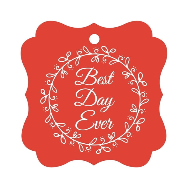 Darling Souvenir Meilleur Jour Personnalisé Fête de Mariage Couronne de Feuilles Tags Suspendue Tags-Rouge-50 Tags